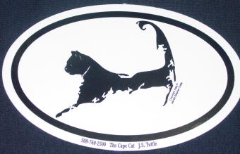 Cape Cat Map Oval Euro Sticker - Large